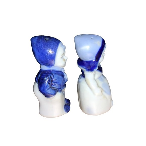 Blue Dutch boy girl salt pepper. Blue White - Picture 5 of 10